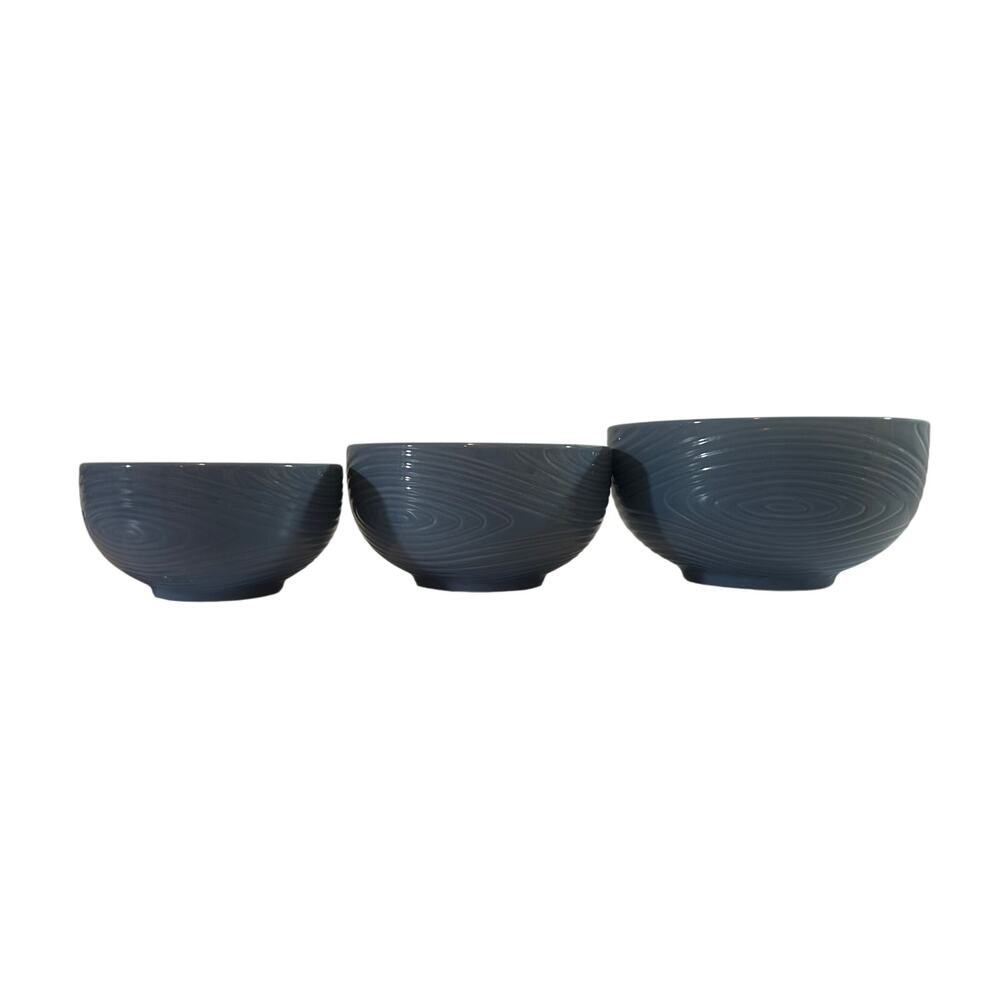 Set of 3 Temp-tations by tara Woodland Blue Serving bowls 16oz 10oz 6oz
